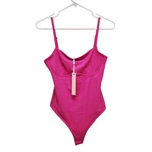 Pink Womens One-Piece Bodysuit With Adjustable Straps By Qinsen Size M